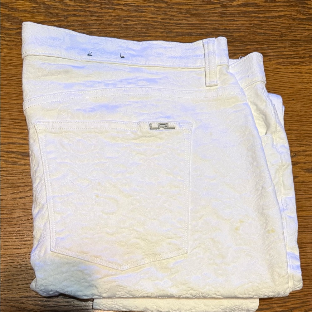 Lauren Ralph Lauren Cream Textured Trousers
